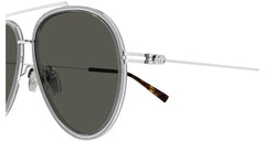 Gucci Black Lens Unisex Sunglasses In Silver