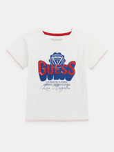 Guess Boys Printed Logo T-Shirt In White