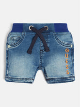 Guess Boys Denim Pull-On Shorts In Mid Wash