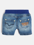 Guess Boys Denim Pull-On Shorts In Mid Wash