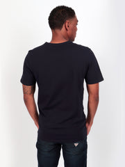 Guess Mens Short Sleeves Cn G Round Logo T-Shirt In Blue