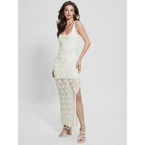 Guess Womens Sl Square Neck Liza Dress In White