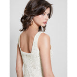 Guess Womens Sl Square Neck Liza Dress In White