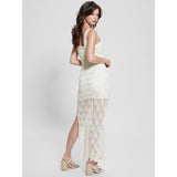 Guess Womens Sl Square Neck Liza Dress In White