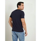Guess Mens Short Sleeves Cn Box Logo T-Shirt In Navy