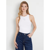 Guess Womens Round Neck Tank Top In White