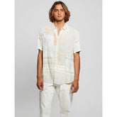 Guess M4Yh52Wd4Z2P1Hp Mns Ss Rayon Patchwork Shirt