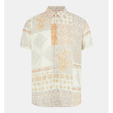 Guess M4Yh52Wd4Z2P1Hp Mns Ss Rayon Patchwork Shirt