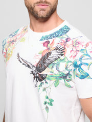 Guess M4Bi0Bk8Kf1G018 Mns Ss Bsc Floral Hawk Tee W