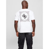 Guess Mens Bandana Applique T-Shirt In White