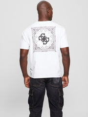 Guess Mens Bandana Applique T-Shirt In White