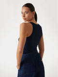 Guess Womens Round Neck Tank Top In Navy