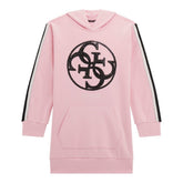 Guess Girls Hooded Active Dress In Pink