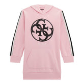 Guess Girls Hooded Active Dress In Pink