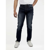 Guess Mens Straight Slim Jeans In Dark Wash