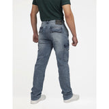 Guess Mens Regular Straight Cargo Jeans In Medium Wash