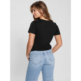 Guess Womens Leopard T-Shirt In Black