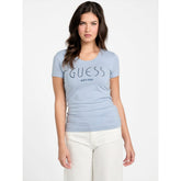 Guess Womens Logo T-Shirt In Blue