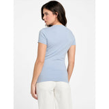 Guess Womens Logo T-Shirt In Blue