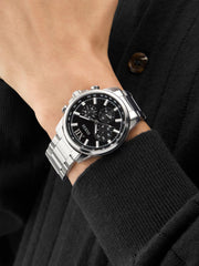 Guess Mens Silver-Tone Multifunction Watch