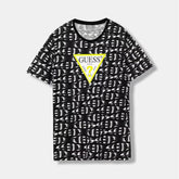 Guess Boys Round Neck T-Shirt In Black