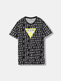 Guess Boys Round Neck T-Shirt In Black