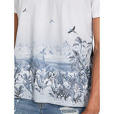 Guess Mens Short Sleeves Bsc Big Cat Paradise T-Shirts In White