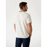Guess Mens Weston Knit Golfer In Cream