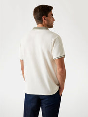 Guess Mens Weston Knit Golfer In Cream