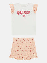 Guess Girls White/Pink 2 Piece T-Shirt+Skort Set
