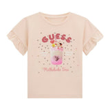 Guess Girls Short Sleeve Peach Milkshake T-Shirt