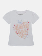 Guess Girls White Printed High Low Ss T-Shirt