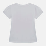 Guess Girls White Printed High Low Ss T-Shirt
