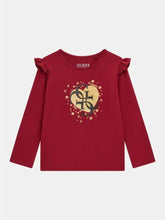 Guess Girls Long Sleeve T-shirt In Burgundy