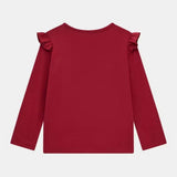 Guess Girls Long Sleeve T-shirt In Burgundy