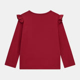 Guess Girls Long Sleeve T-shirt In Burgundy