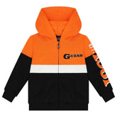 Guess Kids Orange Ls Hooded Top W/ Zip Hoodie