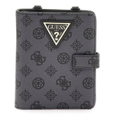 Guess Wilder Passport Holder In Charcoal