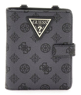 Guess Wilder Passport Holder In Charcoal