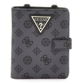 Guess Wilder Passport Holder In Charcoal