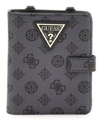 Guess Wilder Passport Holder In Charcoal