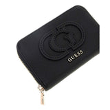 Guess Calebra Medium Zip Around Purse In Black