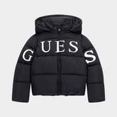 Guess Kids Black Ls Hooded Puffer Jacket
