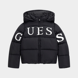 Guess Kids Black Ls Hooded Puffer Jacket