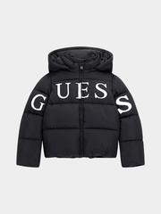 Guess Kids Black Ls Hooded Puffer Jacket