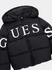 Guess Kids Black Ls Hooded Puffer Jacket