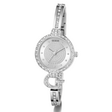 Guess Ladies Giselle Analog Watch In Silver