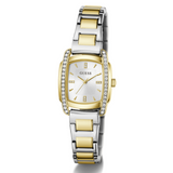 Guess Ladies Two Tone Square Watch In Gold & Silver