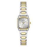 Guess Ladies Two Tone Square Watch In Gold & Silver