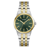 Guess Two Tone Strap Gents Watch In Green